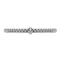 FOPE Flex'it Solo 18ct White Gold 0.01ct Diamond Set Bracelet Small - Michael Jones Jeweller