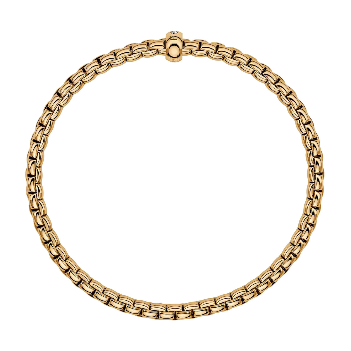 FOPE Flex'it Eka 18ct Yellow Gold 0.01ct Diamond Set Bracelet Medium - Michael Jones Jeweller