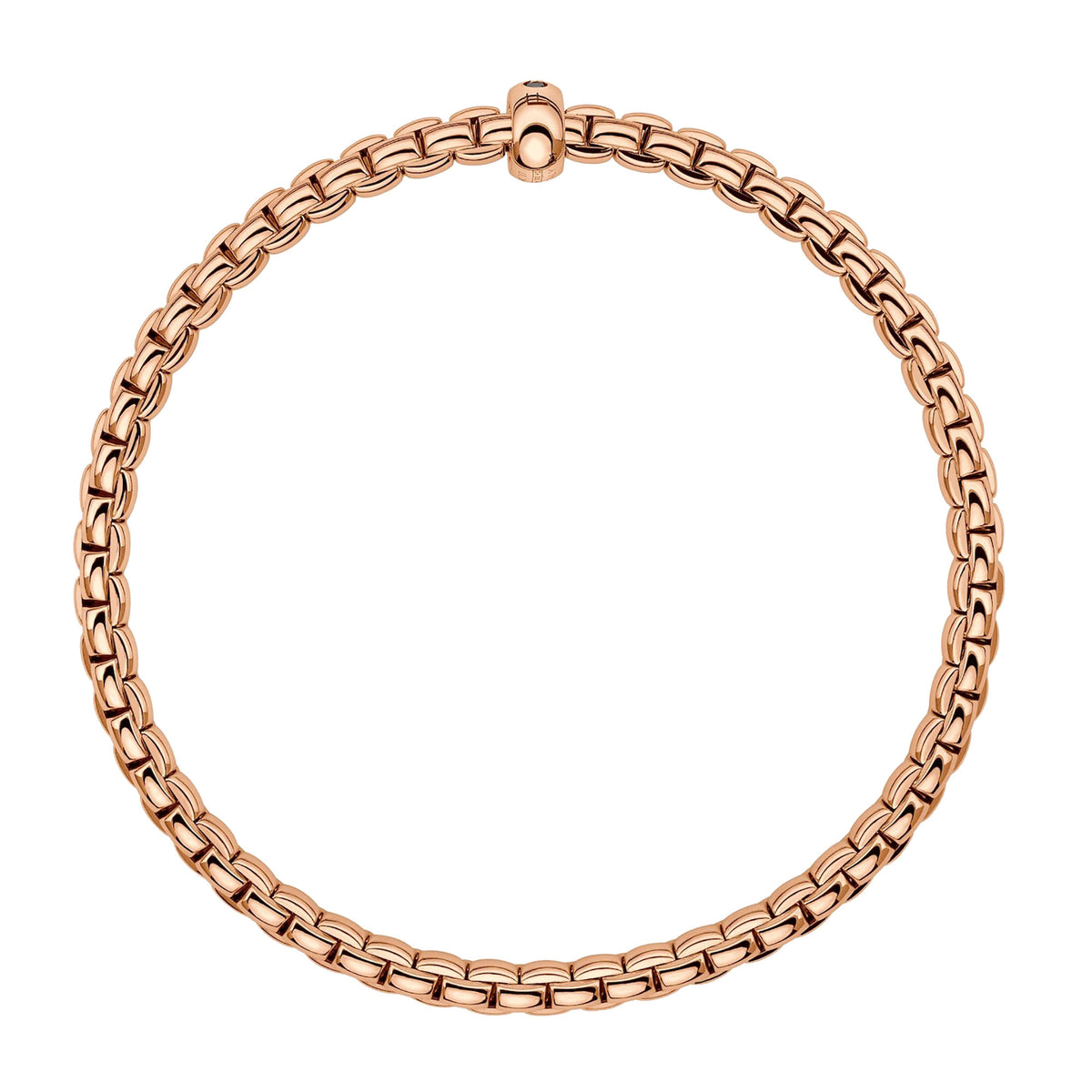 FOPE Flex'it Eka 18ct Rose Gold 0.01ct Black Diamond Set Bracelet Large - Michael Jones Jeweller