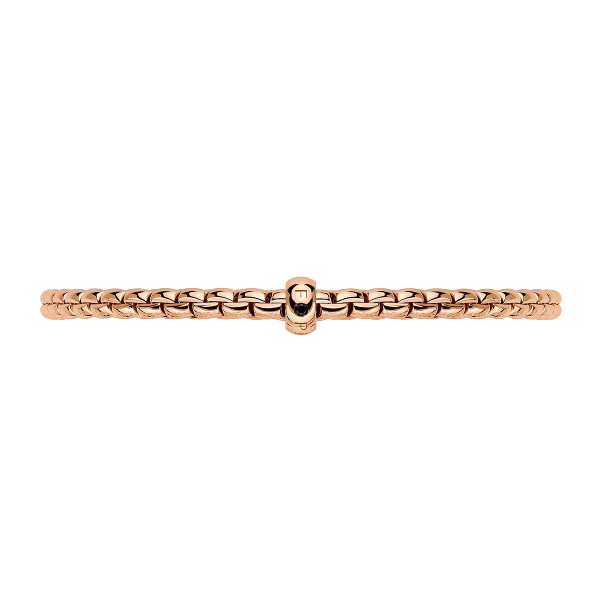 FOPE Flex'it Eka 18ct Rose Gold 0.01ct Black Diamond Set Bracelet Large - Michael Jones Jeweller