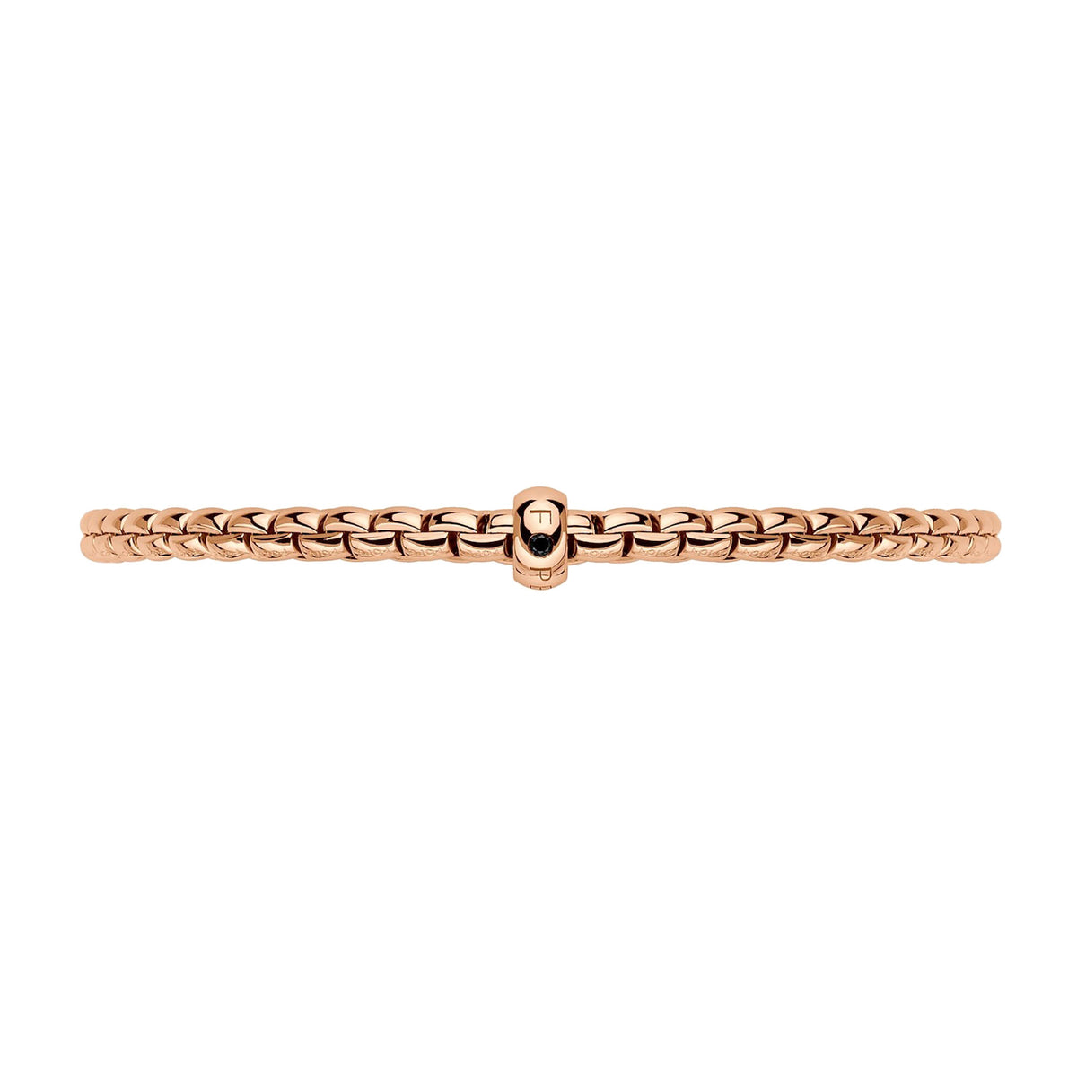 FOPE Flex'it Eka 18ct Rose Gold 0.01ct Black Diamond Set Bracelet Medium - Michael Jones Jeweller
