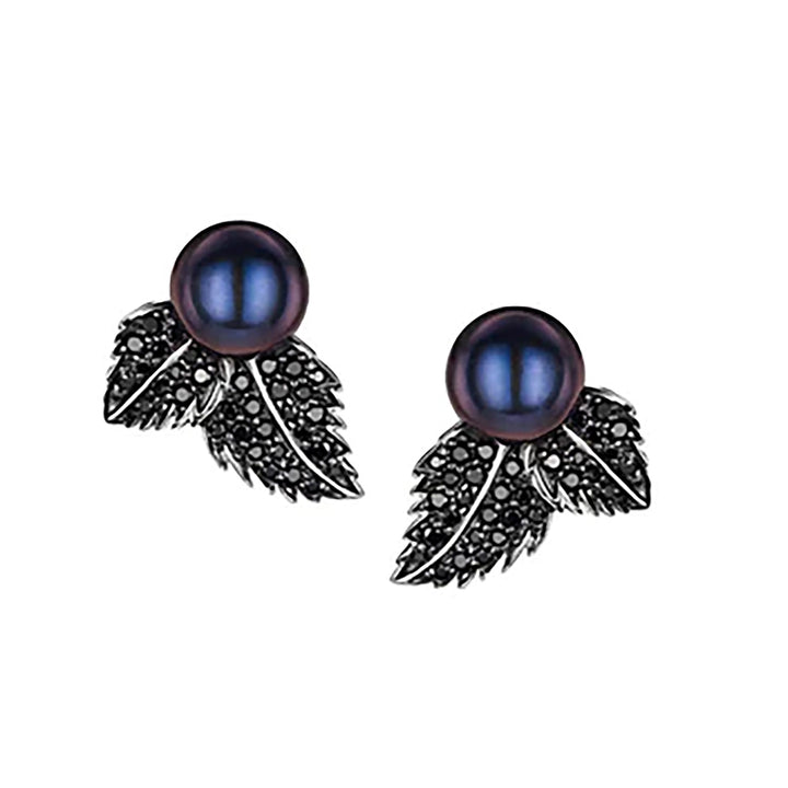 Shaun Leane Silver Blackthorn Pearl Stud Earrings