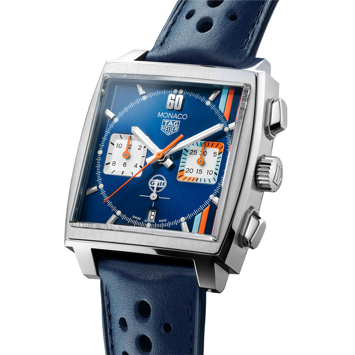 TAG Heuer Monaco x Gulf 39mm 100m Special Edition Automatic Watch CBL2115.FC6494
