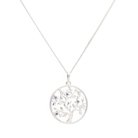 Sapphire and Diamond 9ct White Gold Tree of Life Pendant - Michael Jones Jeweller