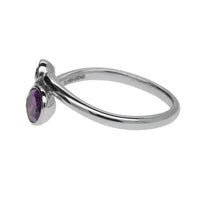 Amethyst and Diamond 9ct White Gold Crossover Ring - Michael Jones Jeweller