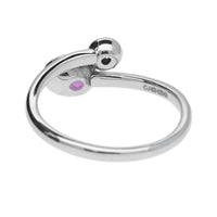 Amethyst and Diamond 9ct White Gold Crossover Ring - Michael Jones Jeweller