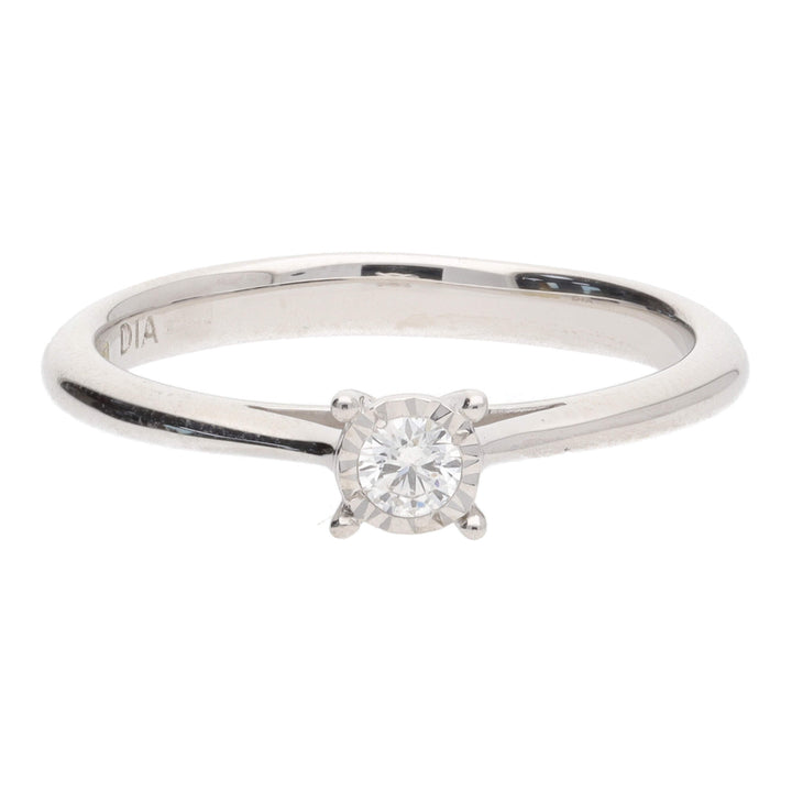 Illusion Set 0.08ct 9ct White Gold Diamond Ring - Michael Jones Jeweller