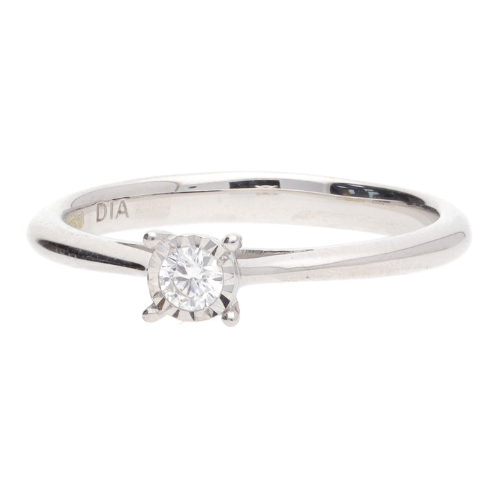 Illusion Set 0.08ct 9ct White Gold Diamond Ring - Michael Jones Jeweller
