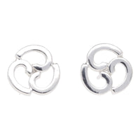 Swirl 9ct White Gold Stud Earrings - Michael Jones Jeweller