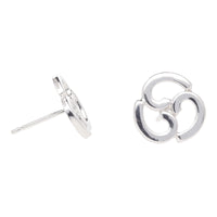 Swirl 9ct White Gold Stud Earrings - Michael Jones Jeweller