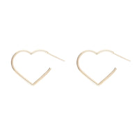 Open Heart Shaped 9ct Yellow Gold Hoop Earrings - Michael Jones Jeweller