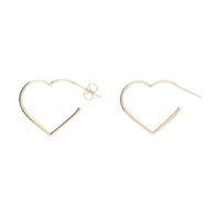 Open Heart Shaped 9ct Yellow Gold Hoop Earrings - Michael Jones Jeweller