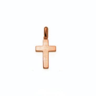 Plain 9ct Rose Gold Cross Pendant - Michael Jones Jeweller