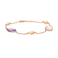 Amethyst and Rose Quartz 9ct Rose Gold Bracelet - Michael Jones Jeweller