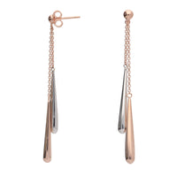 Polished Two Colour Drop Earrings - Michael Jones Jeweller