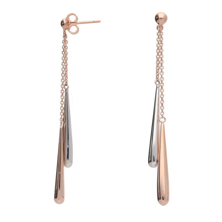 Polished Two Colour Drop Earrings - Michael Jones Jeweller