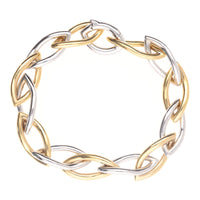 Twisted Marquise Link 18ct Yellow and White Gold Bracelet