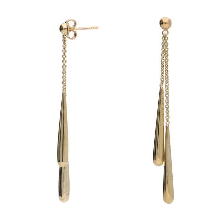 Polished 9ct Yellow Gold Drop Earrings - Michael Jones Jeweller