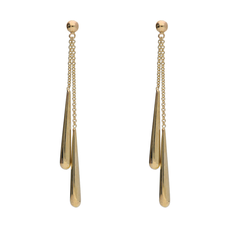 Polished 9ct Yellow Gold Drop Earrings - Michael Jones Jeweller