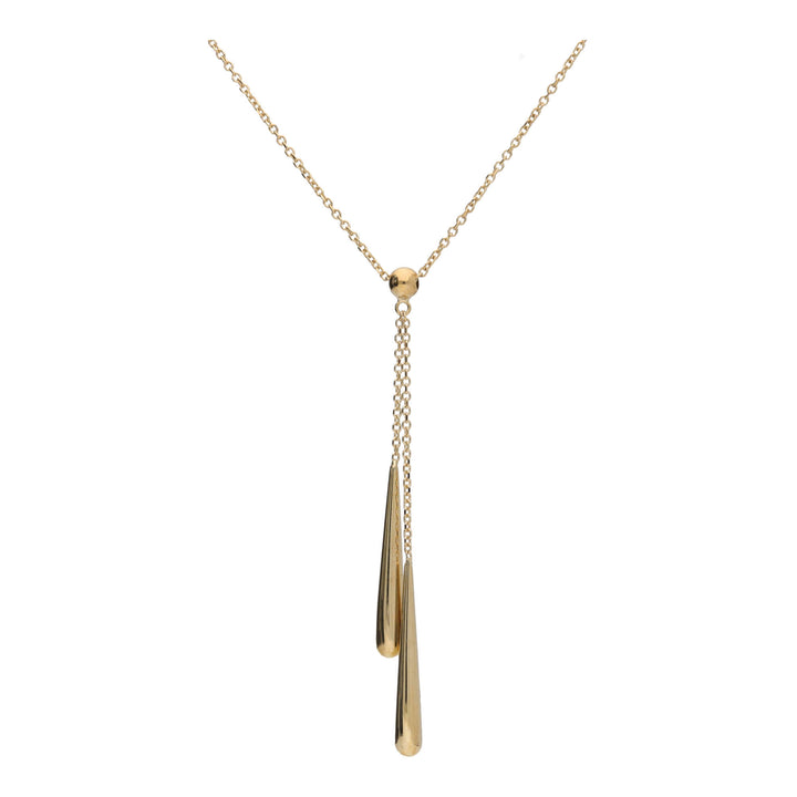Polished Bead 9ct Yellow Gold Drop Necklace - Michael Jones Jeweller