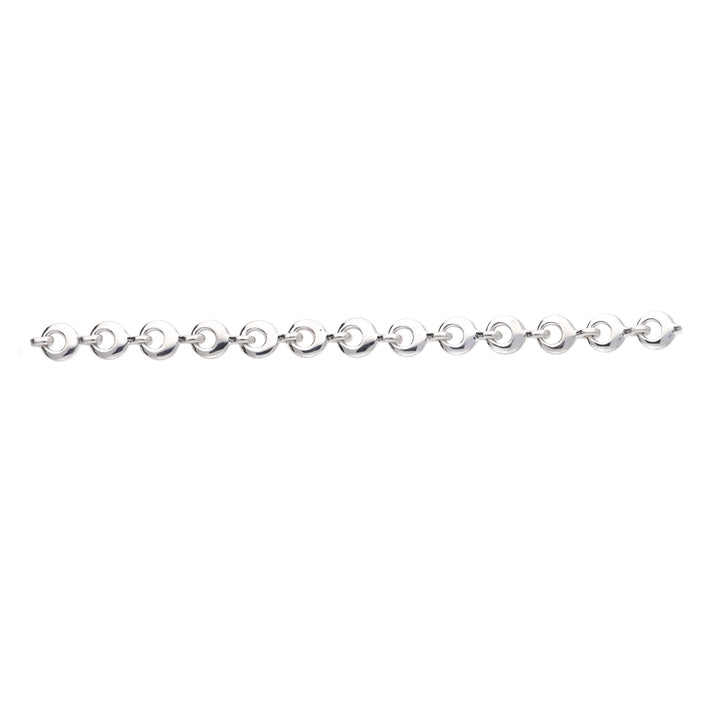 Round Link 9ct White Gold Bracelet - Michael Jones Jeweller