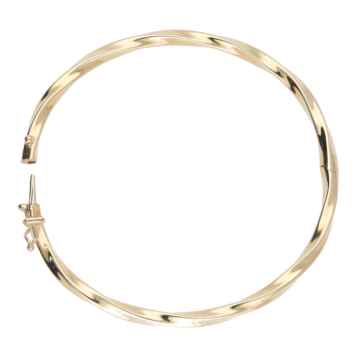 Twisted 9ct Yellow Gold Bangle - Michael Jones Jeweller