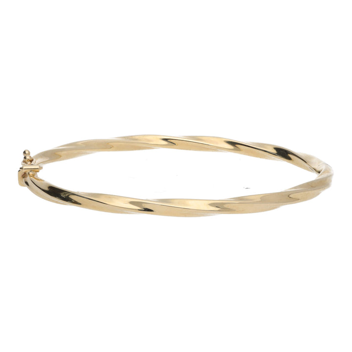 Twisted 9ct Yellow Gold Bangle - Michael Jones Jeweller