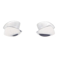 Layered Sheild Shape 9ct White Gold Stud Earrings - Michael Jones Jeweller