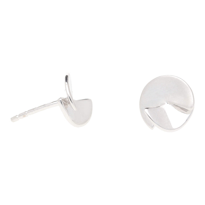 Twisted 18ct White Gold Stud Earrings