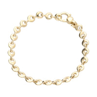 Polished Open Round Link 9ct Yellow Gold Bracelet 19cm