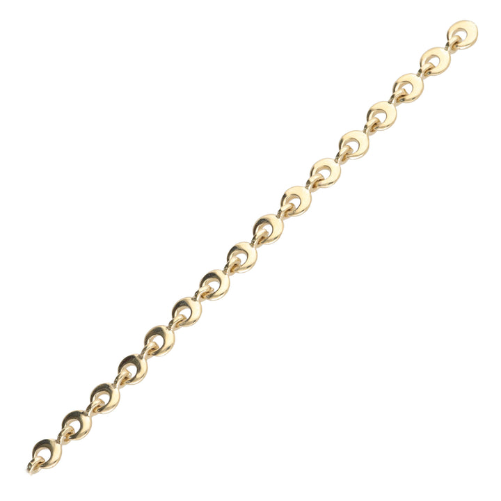 Polished Open Round Link 9ct Yellow Gold Bracelet 19cm