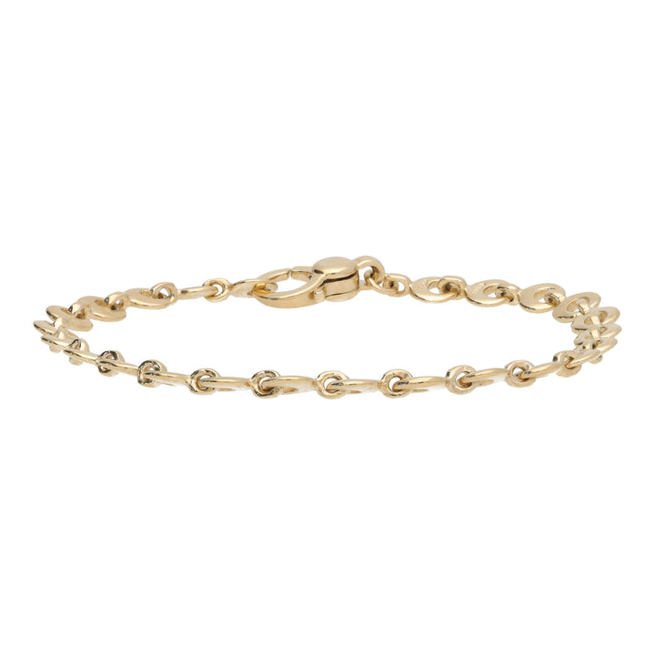 Polished Open Round Link 9ct Yellow Gold Bracelet 19cm