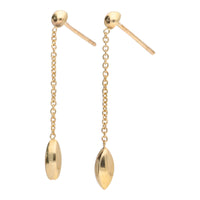 Marquise Bead 9ct Yellow Gold Chain Drop Earrings