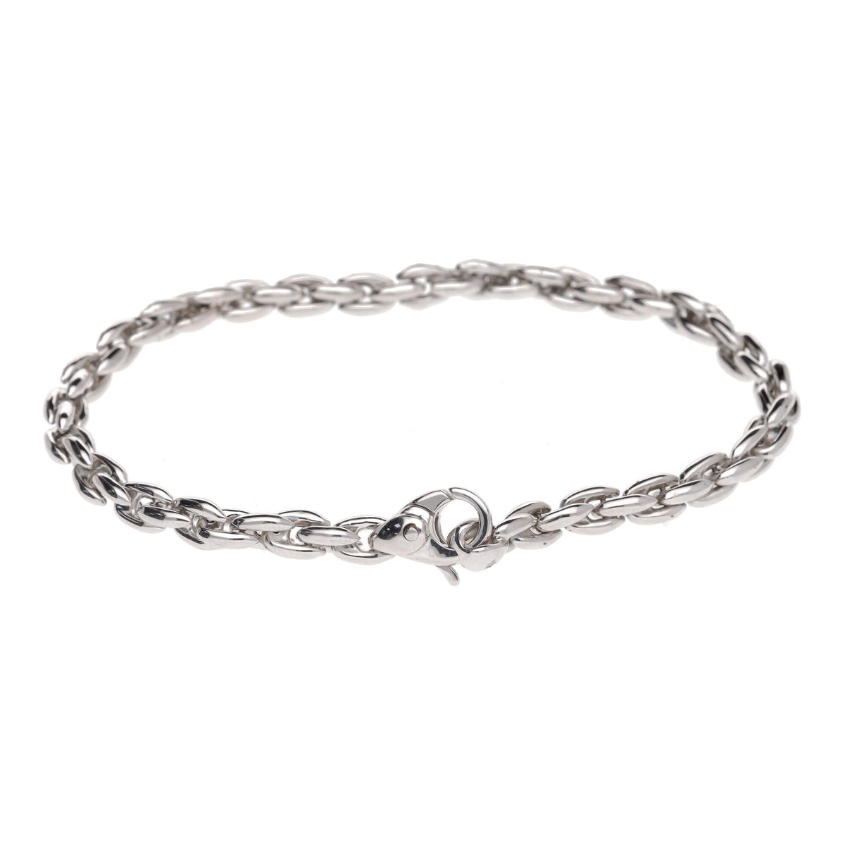 Tight Oval Link 9ct White Gold Bracelet - Michael Jones Jeweller