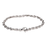 Tight Oval Link 9ct White Gold Bracelet - Michael Jones Jeweller
