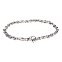 Tight Oval Link 9ct White Gold Bracelet