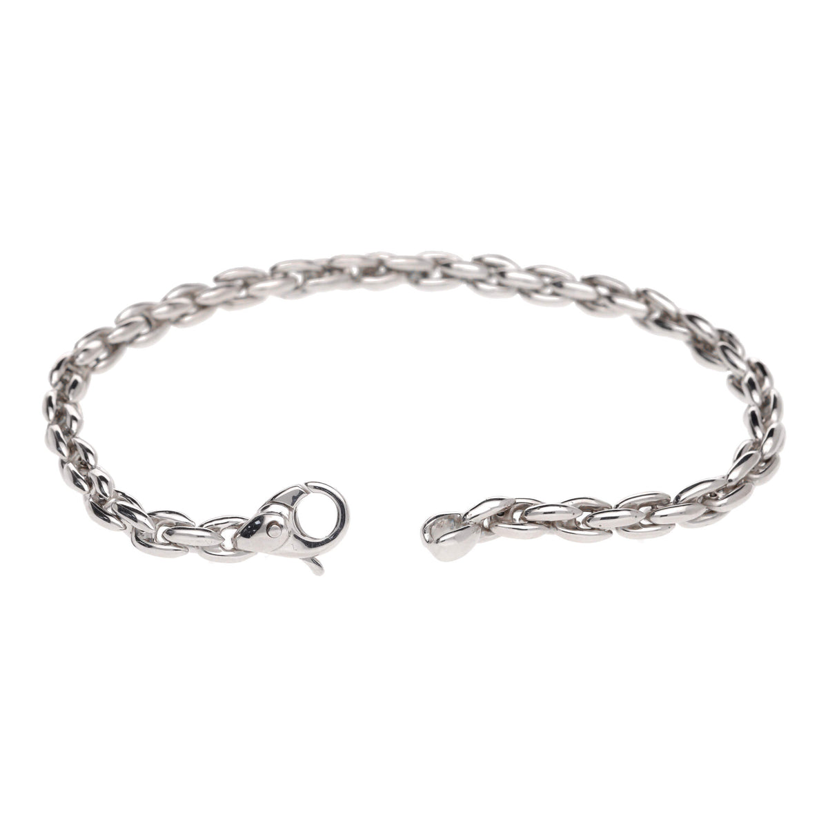 Tight Oval Link 9ct White Gold Bracelet - Michael Jones Jeweller