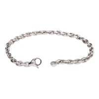 Tight Oval Link 9ct White Gold Bracelet - Michael Jones Jeweller