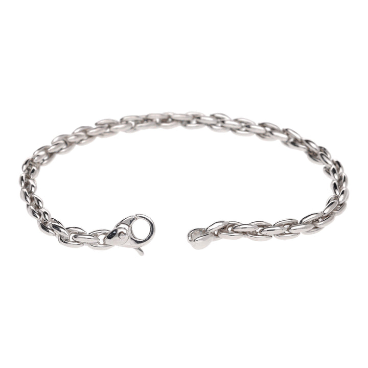 Tight Oval Link 9ct White Gold Bracelet