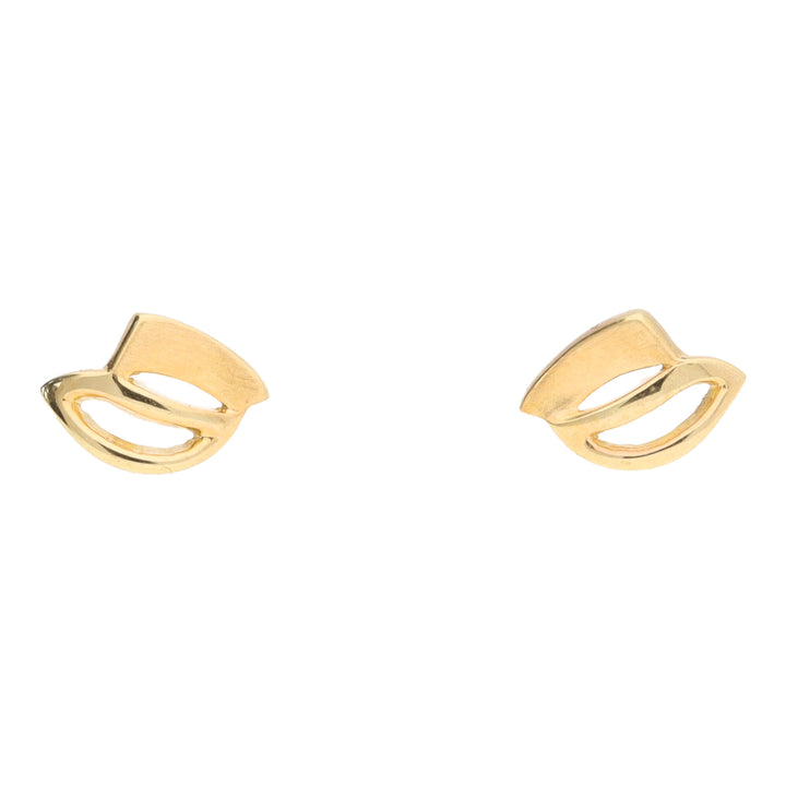 Sail Shape 9ct Yellow Gold Stud Earrings