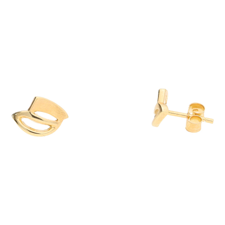 Sail Shape 9ct Yellow Gold Stud Earrings