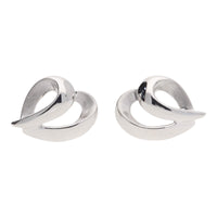 Fancy Heart Shaped 9ct White Gold Stud Earrings