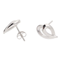 Fancy Heart Shaped 9ct White Gold Stud Earrings