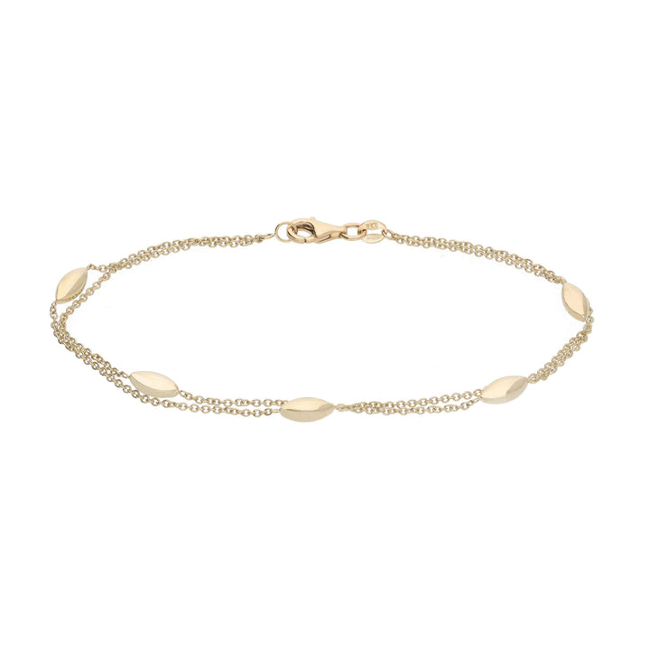 Marquise Bead 9ct Yellow Gold Bracelet