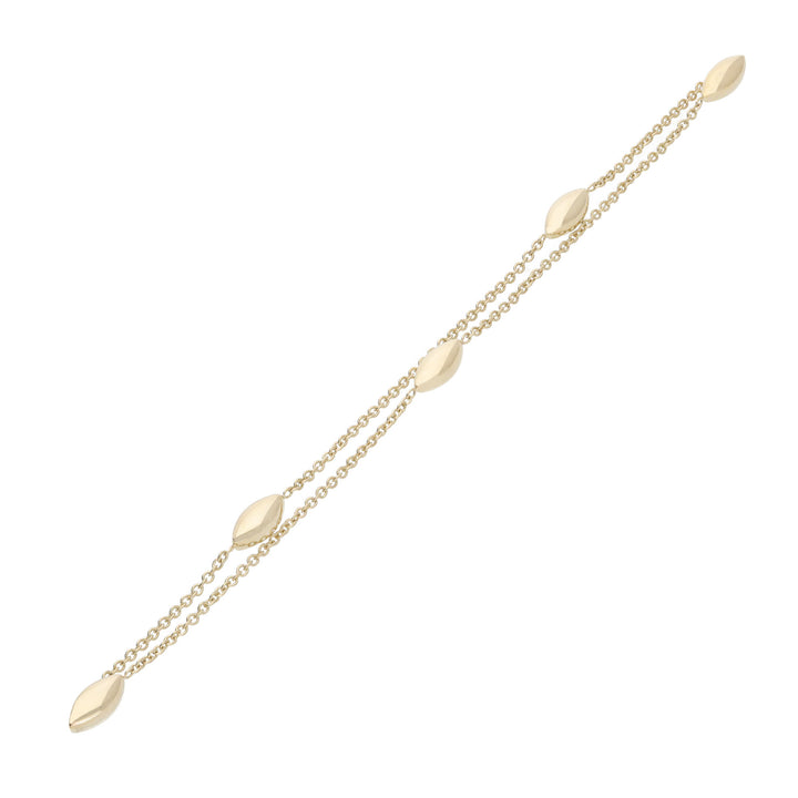 Marquise Bead 9ct Yellow Gold Bracelet