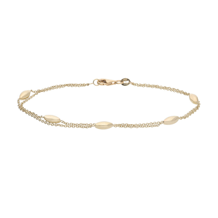 Marquise Bead 9ct Yellow Gold Bracelet