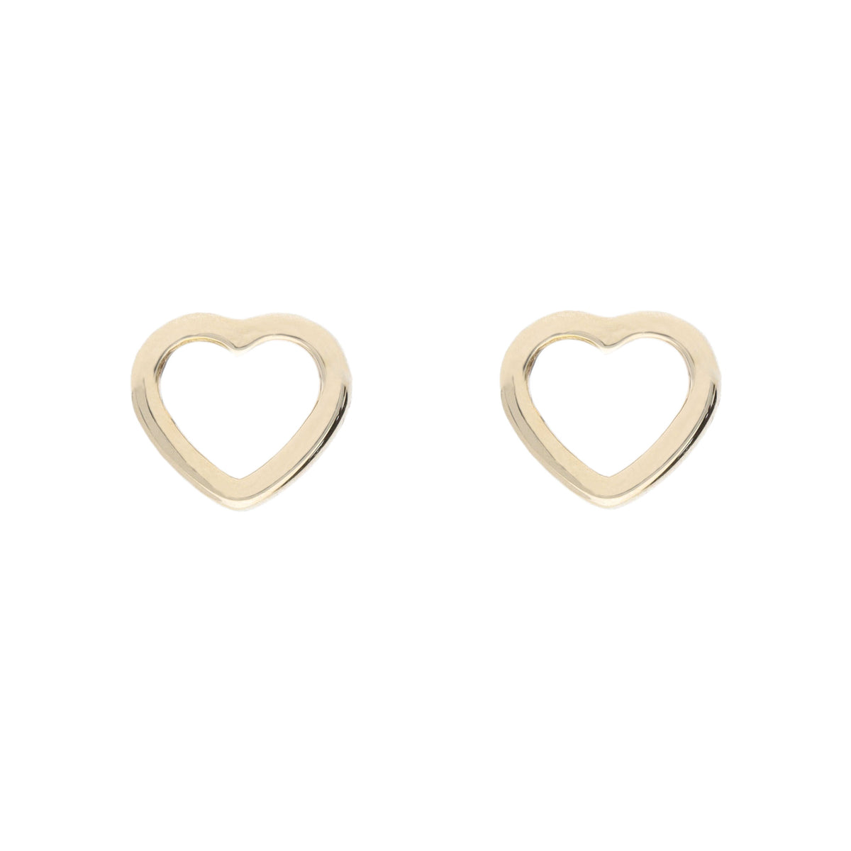Open Heart 9ct Yellow Gold Stud Earrings - Michael Jones Jeweller