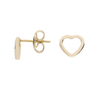 Open Heart 9ct Yellow Gold Stud Earrings - Michael Jones Jeweller