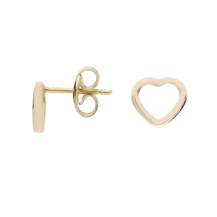 Open Heart 9ct Yellow Gold Stud Earrings - Michael Jones Jeweller