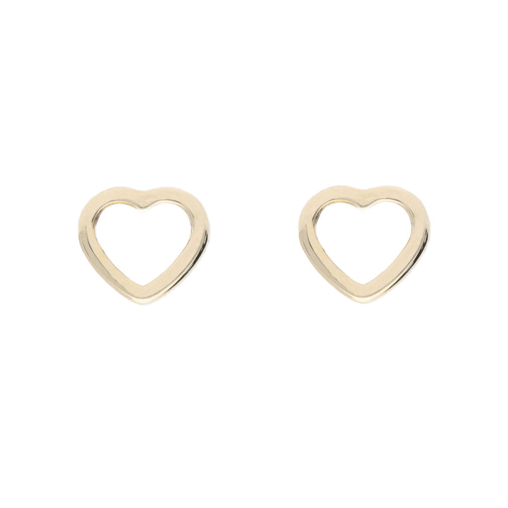 Open Heart 9ct Yellow Gold Stud Earrings